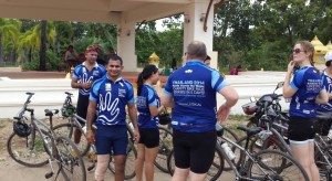Here are some of the riders in our group taking a break as we made our way 500KM across Thailand. Over the trip the riders got to know each other, find out about Thailand, and learn plenty about themselves too. At the start we were riding, mostly, as individuals, by the end of five days were riding much like a team.