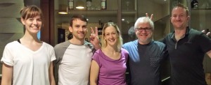 The VC Team the night before the ride, Maren Delap, Mike Carr, Christina Hoffman, me, and Daniel Alexander-Head.